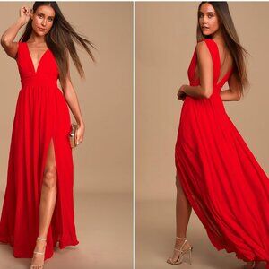 [LIKE NEW] Lulu's Heavenly Hues Red Maxi Dress XXS